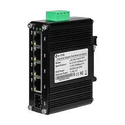 PoE-комутатор 5-портовий E-LINK LNK-IMC104GP-SFP IN 12-48V (73-00126) - мініатюра 1