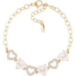 Браслет XUPING Позолота 18K «Кришталеві сердечка» довжина з ланцюжком 17-20см х 4мм (257395)