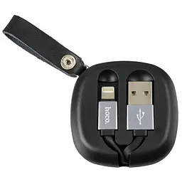 Кабель рулетка Hoco U33 Retractable iPhone 6, 7, 8 X скручуваний 0.9m - мініатюра 1