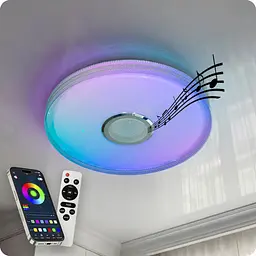 Люстра світлодіодна 517 Dlight RGB з пультом і колонкою 70Вт Білий (02177)