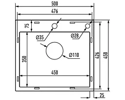 Кухонна мийка з нержавіючої сталі Mixxus MH5045 Decor Graphite MI8310, Графит - мініатюра 3