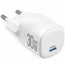 Мережевий зарядний пристрій Brevia ePowerGaN PD30W USB-C білий 44030GCW