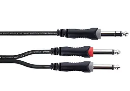 Коммутационный кабель Jack 6,3 stereo — 2x Jack 6,3 mono 3м Cordial EY 3 VPP - мініатюра 2