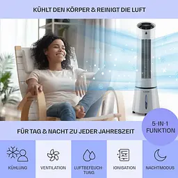 Повітроохолоджувач Klarstein Skyscraper Ice 4-in-1 210 м3/г (10034651) - мініатюра 3