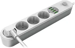 Фільтр-подовжувач мережевий СolorWay 2м 4 розетки 4USB white (CW-CHE44W) - мініатюра 2
