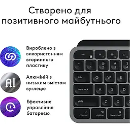 Клавіатура Logitech MX Keys S for Mac Space Grey (920-011637) [138844] - мініатюра 8