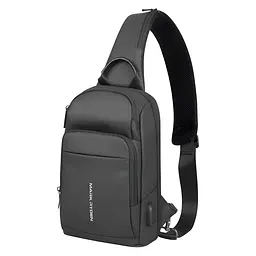 Рюкзак на одне плече Mark Ryden MiniMax MR7618 з ортопедичною спинкою та USB-портом (Чорний)
