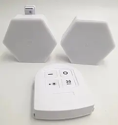 LED світильник сенсорний настінний модульний шестигранний з пультом 2 шт UKC білий - мініатюра 3