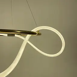 Латунна кільцева люстра з гнучкою LED стрічкою Ø95 см (кільце 60 см) | Арт. JU 22N-600 AB | Line F - мініатюра 3
