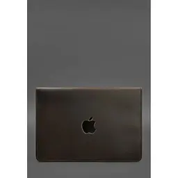 Шкіряний чохол-конверт BlankNote Crazy Horse на магнітах для MacBook 14 Темно-коричневий - мініатюра 2
