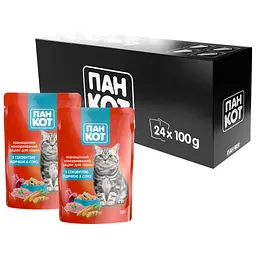 Вологий корм для кішок Пан Кот індичка в соусі 100 г (4820111141005) - мініатюра 3
