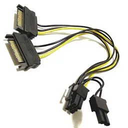 Кабель живлення для відеокарти 6+2-pin Male-2 x SATA Male