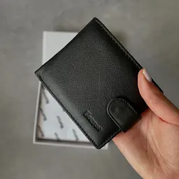 Чоловіче портмоне з натуральної шкіри Horton чорне МС162 10 см - мініатюра 4