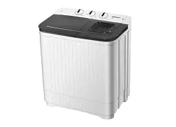 Пральна машина напівавтоматична Liberton LWM-6200 PUMP, White/Black, з 2 барабанами, завантаження 6.2 кг, 3 режими, 1350 об/хв, клас енергоспоживання А+, 66.8х40х76.5 см