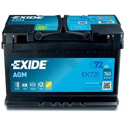 Акумулятор автомобільний EXIDE START-STOP AGM 72Ah 760EN (EK720)
