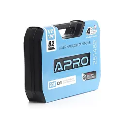 Набір насадок та інструментів Apro CrV 1/4" 1/2" 90Т з гайковими ключами 82 шт. 30412 - мініатюра 5