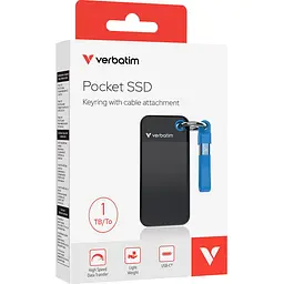 Зовнішній SSD накопичувач Verbatim Pocket 1TB Black/Blue (32191) [157791] - мініатюра 5