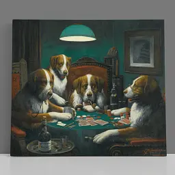 Інтер'єрна картина Собаки грають у покер, Кассій Кулідж, Cassius Coolidge, Dogs Playing Poker, інтер'єрний декор, 50×60 см (id1001)