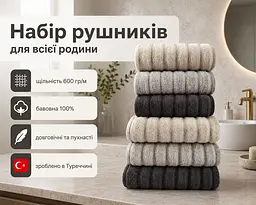 Набір турецьких махрових рушників Cestepe MicroCotton Premium 3 штуки 50x90 + 3 штуки 70х140 Ezgi 1 щільність 600 г/м2 - мініатюра 2