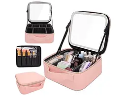 Косметичка-органайзер з LED дзеркалом LED Makeup Mirror Handheld Makeup Box — дорожній кейс для косметики з підсвіткою - мініатюра 4