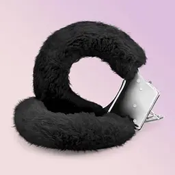 Наручники Crushious Love Cuffs Furry (чорний) - мініатюра 6