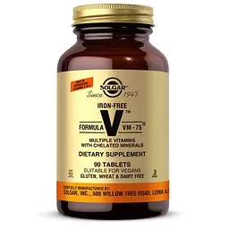Вітаміни та мінерали Solgar Formula V VM-75 iron free, 90 таблеток