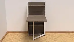 Стіл книжка з етажеркою Практик 1 Ferrum-decor 1200x640x990 Білий метал ДСП Дуб Сонома Трюфель 16 мм (FRD-104622) - мініатюра 3