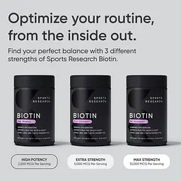 Биотин (B-7) Biotin 5,000 mcg with Coconut Oil 120 Veggie Softgels Sports Research vit0006470 - миниатюра 4