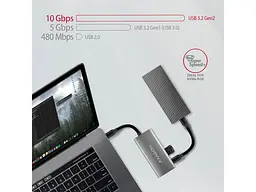 Мультипортовий адаптер AXAGON Speedster 4 Black (HMC-4G2) - мініатюра 5