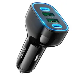 Адаптер автомобільний HOCO Guide car charger NZ11 2 USB 2Type-C 72W чорний