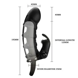 Насадка на член - Pretty Love Cuper Vibrating Penis Sleeve Black - мініатюра 2