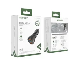 Автомобільний зарядний пристрій Acefast B7 2 USB QC PD 45 W з дисплеєм чорний - мініатюра 6