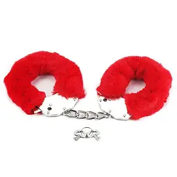 Наручники LoveToy Fluffy Handcuffs (червоний) - мініатюра 5