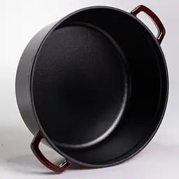 Кокотниця чавунна емальована 7,5 л, бургунді Yongkang HP-FLG-14 burgundy - мініатюра 5