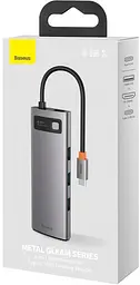 USB-хаб Baseus Metal Gleam Series 8-in-1 Multifunctional Type-C HUB Docking Station Gray - мініатюра 2