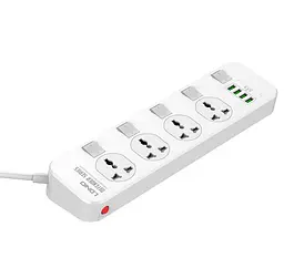 Сетевой фильтр LDNIO SC4408, 4 Розетки + 4 USB, 2 м, сечение 3х0,75мм - мініатюра 1