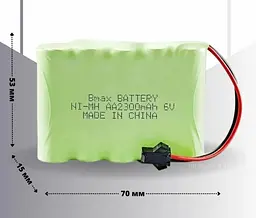 Акумулятор AA 6V 2300 mAh з конектором JST SM-2P для дитячих іграшок та спецтехніки (18856) - мініатюра 4