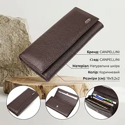 Жіночий стильний гаманець із натуральної зернистої шкіри Canpellini 21629 коричневий - мініатюра 2