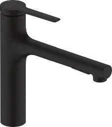 Змішувач Hansgrohe Zesis M33 160 2jet кухонний з витяжним виливом 74801670 Matt Black Чорний матовий