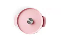 Каструля чавунна з кришкою KitchenAid 22 см 3,3 л колір суха троянда (CC007430-001) - мініатюра 2