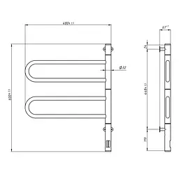 Електрична рушникосушка Navin Fouette 480x600 Sensor з таймером, біла 12-112033-4860, Білий матовий, Електронний - мініатюра 2