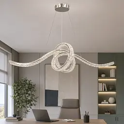Підвісна кришталева LED-люстра Artlight 568-1000CH хромована з об'ємним вузлом, пультом та регулюванням яскравості