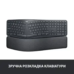 Клавіатура Logitech ERGO K860 Bluetooth/Wireless UA Black (920-010108) - мініатюра 2