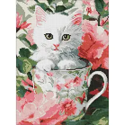 Алмазна мозаїка "Квітковий кіт" art_selena_ua Ideyka AMO20517, 30х40 см