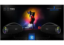 Портативная колонка бумбокс REAL-EL X755-PSS Boombox 70W Bluetooth TWS, RGB, Black - мініатюра 9