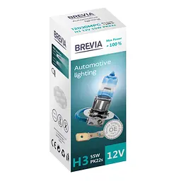 Галогенова лампа Brevia H3 12V 55W PK22s Max Power +100% CP(12030MPC)