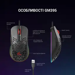 Мишка GamePro GM395 RGB USB Black (GM395) - мініатюра 9