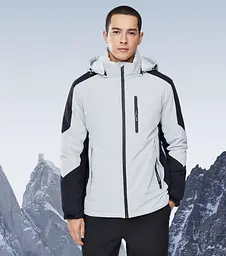 Термокуртка 3M Waterproof warm Jacket Light Gray / Black 3XL (6941413230841) Чорно-сіра - мініатюра 2
