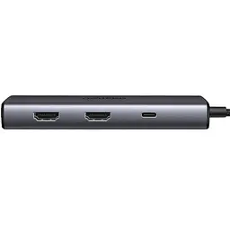 Док-станція USB3.1 Type-C --> HDMIx2 4K60Hz (8k30Hz)/USB 3.0x2/Type-C/PD 100W CM498 6 in 1 Ugr - мініатюра 3