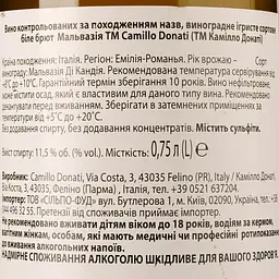 Вино ігристе Donati Camillo Malvasia Frizzante, біле, сухе, 13,5%, 0,75 л (766569) - мініатюра 5